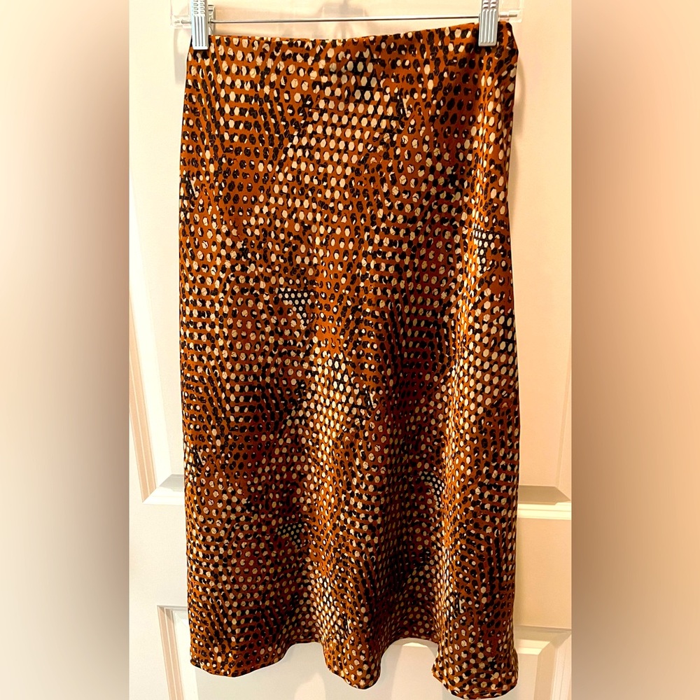 Nordsrtrom Rack Plus Size Brown/Copper Skirt 1XL NWT